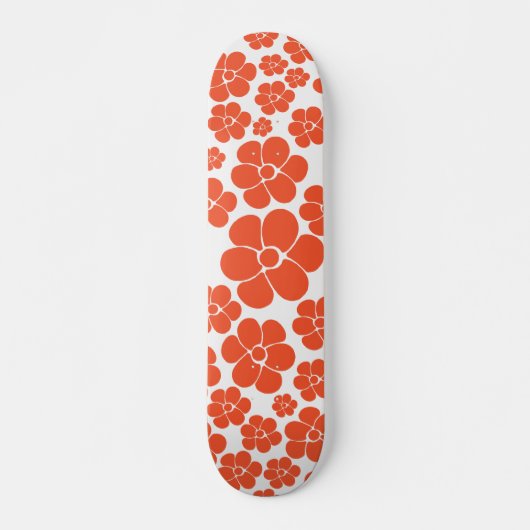Blokkerpatroon - Oranje en wit Persoonlijk Skateboard (Voorkant)