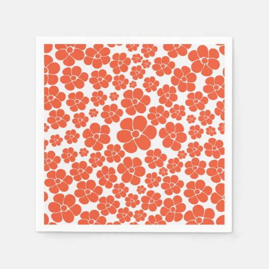 Blokkerpatroon - Oranje en wit Servet (Voorkant)