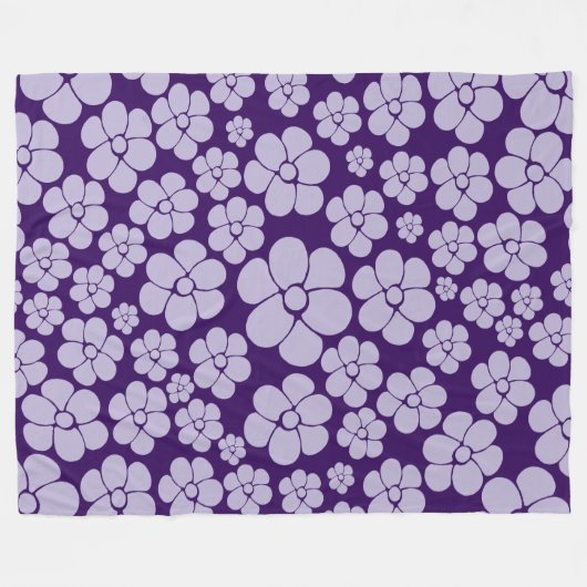 Blokkerpatroon - Paars Fleece Deken (Voorkant (Horizontaal))