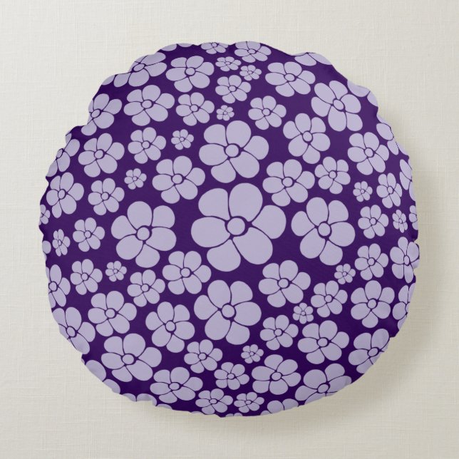 Blokkerpatroon - Paars Rond Kussen (Voorkant)