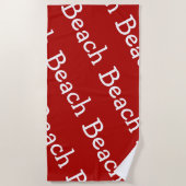 Blokkerpatroon rood en wit strandlaken (Voorkant)