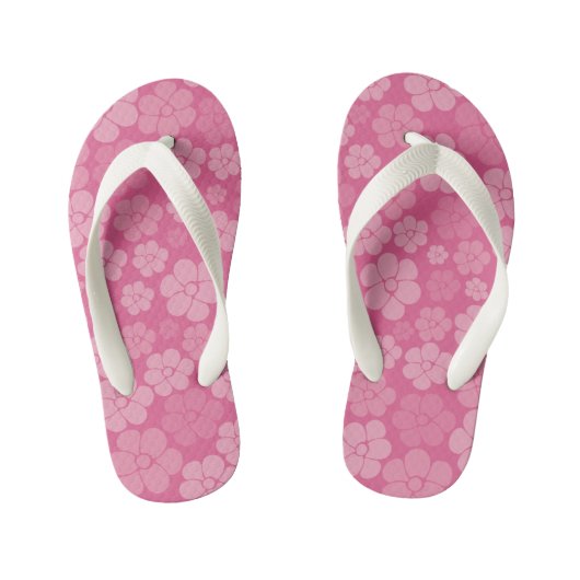 Blokkerpatroon - Roze Kinder Teenslippers (Voetbed)