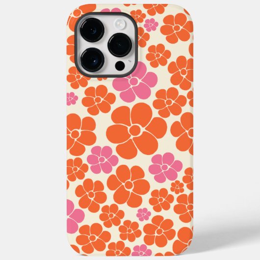 Blokkerpatroon - Roze, Oranje en crème Case-Mate iPhone Case (Achterkant)