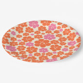 Blokkerpatroon - Roze, Oranje en crème Papieren Bordje (Gekanteld)