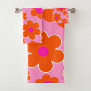 Blokkers roze Sinaasappel Bad Handdoek
