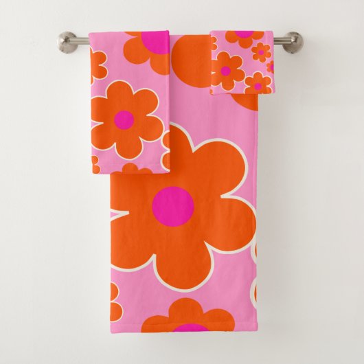 Blokkers roze Sinaasappel Bad Handdoek (Insitu)