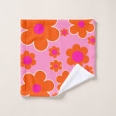 Blokkers roze Sinaasappel Bad Handdoek (Wasdoekje)