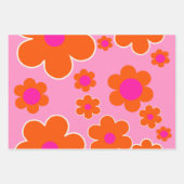 Blokkers roze Sinaasappel Inpakpapier Vel (Voorkant 2)