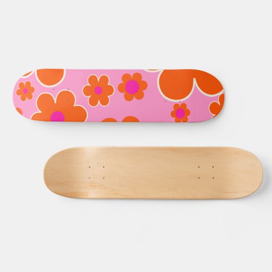 Blokkers roze Sinaasappel Persoonlijk Skateboard (Horizontaal)