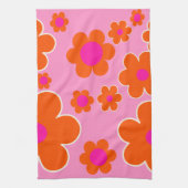 Blokkers roze Sinaasappel Theedoek (Verticaal)