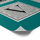 Blokletter "A" Woodcut Woodblock Initiaal Poster (Hoek)