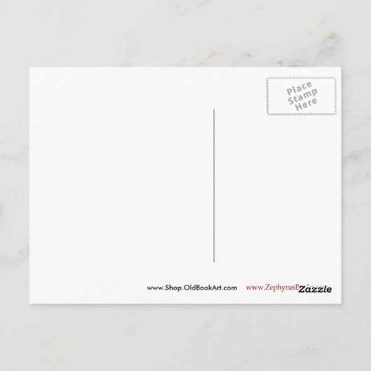 Blokletter "L" Woodcut Woodblock Inital Briefkaart (Achterkant)