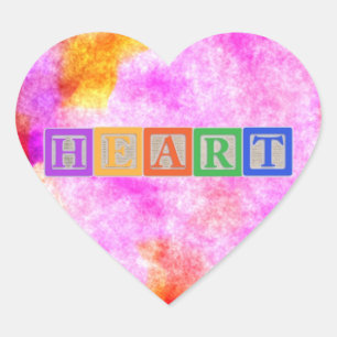 Blokletters Hart Sticker