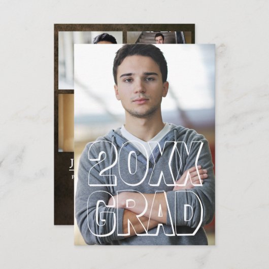 Blokletters Leder 3x5 - Aankondiging Afstuderen (Voorkant / Achterkant)