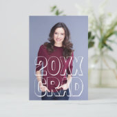 Blokletters rood - 3x5 Afstuderen aankondiging (Staand voorkant)