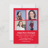 Blokletters rood - 3x5 Afstuderen aankondiging (Achterkant)