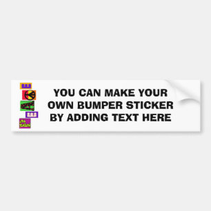 Blokletters voor T-shirts en geschenken Bumpersticker