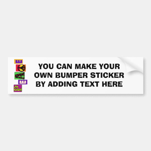Blokletters voor T-shirts en geschenken Bumpersticker (Voorkant)