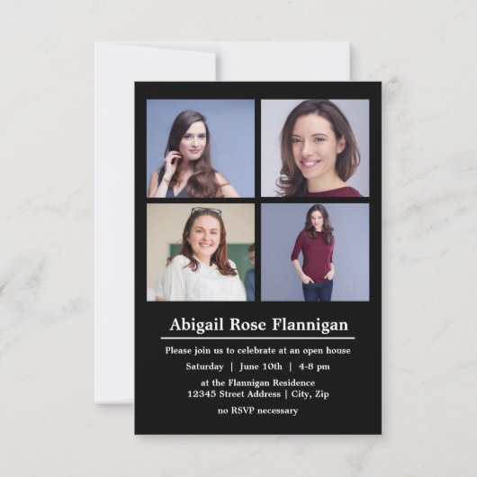 Blokletters wit - 3x5 Afstuderen aankondiging (Achterkant)