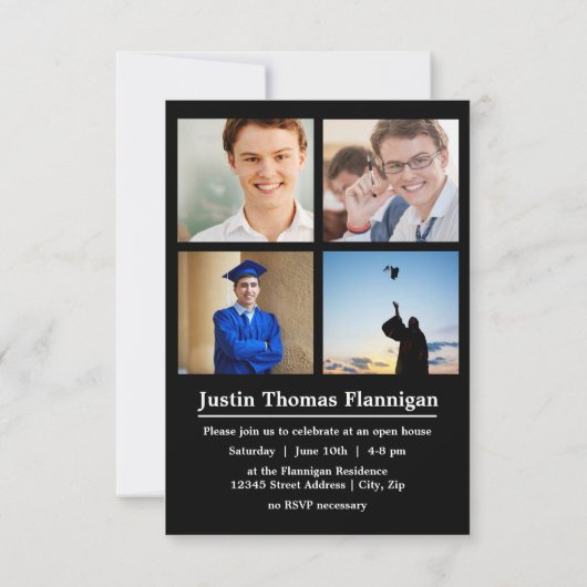 Blokletters wit - 3x5 Afstuderen aankondiging (Achterkant)