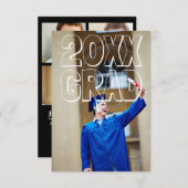 Blokletters wit - 3x5 Afstuderen aankondiging (Voorkant / Achterkant)