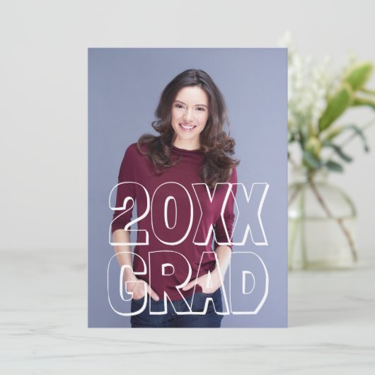 Blokletters wit - Aankondiging Afstuderen (Staand voorkant)