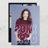 Blokletters wit - Aankondiging Afstuderen (Voorkant / Achterkant)