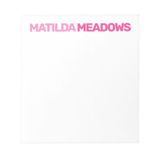 Bloknaam Alle gepersonaliseerde kleuren Notitieblok (Voorkant)