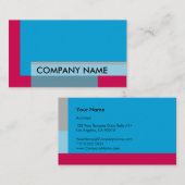 Blokontwerp blauw rood visitekaartje (Voorkant / Achterkant)