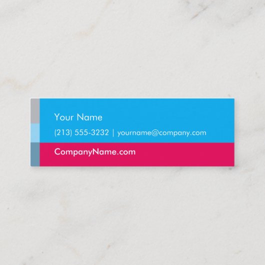 Blokontwerp Mini BC, Blauw Rood Mini Visitekaartje (Achterkant)