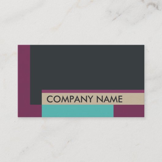 Blokontwerp zwart Paars Blauwgroen Visitekaartje (Voorkant)