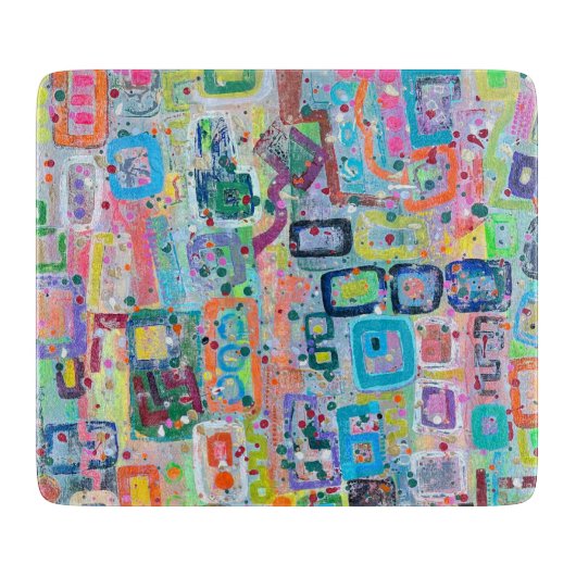Blokpartij 6 x 7 Deco glazen snijplank (Voorkant)