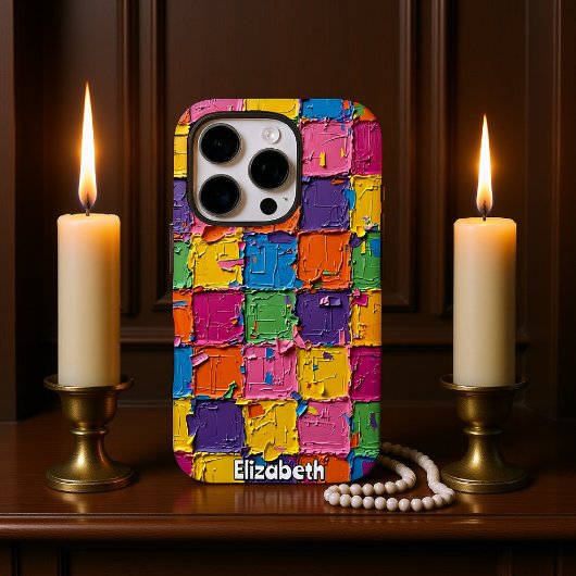 Blokpartij: Abstracte Impasto iPhone Hoesje