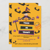 Blokpartij Halloween Trick or treat Kaart (Voorkant / Achterkant)