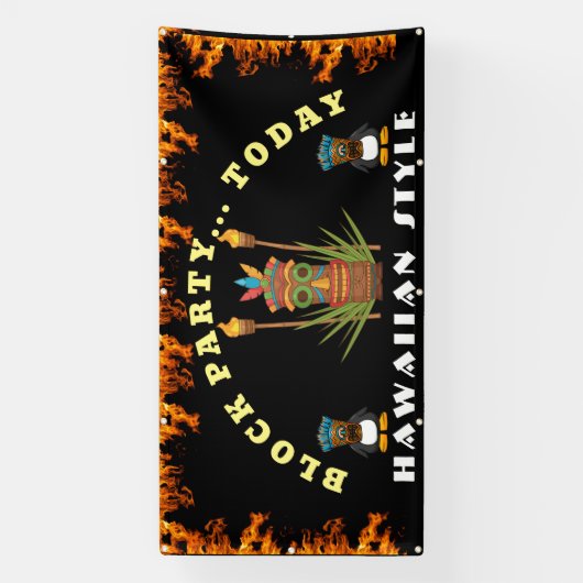 Blokpartij Hawaiiaanse stijl banner (Verticaal)