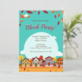 Blokpartij herfst Houses Kaart (Staand voorkant)