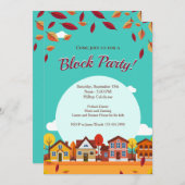 Blokpartij herfst Houses Kaart (Voorkant / Achterkant)