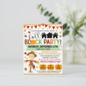 Blokpartij herfst uitnodigt briefkaart (Staand voorkant)