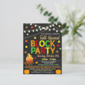 Blokpartij herfst uitnodigt briefkaart (Staand voorkant)