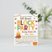 Blokpartij herfst uitnodigt briefkaart (Staand voorkant)