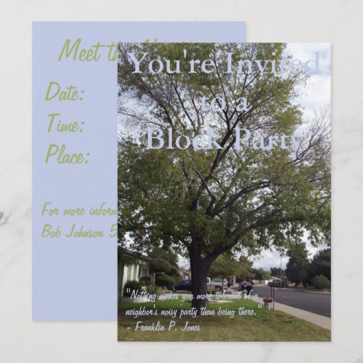 Blokpartij Kaart (Voorkant / Achterkant)