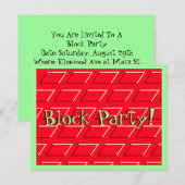 Blokpartijstraten avenue Grid Patroonuitnodiging Kaart (Voorkant / Achterkant)