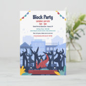 Blokpartijuitnodiging Kaart (Staand voorkant)