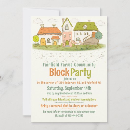 Blokpartijuitnodiging Kaart (Voorkant)