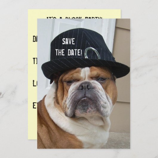 Blokpartijuitnodigingen Save The Date (Voorkant / Achterkant)