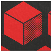 Blokpatroon 02 - Rood op Zwart Stof (Close Up)