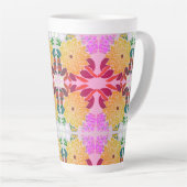 blokpatroon aluminiumwaterflesje latte mok (Rechterhoek)