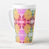 blokpatroon aluminiumwaterflesje latte mok (Linkerhoek)