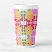 blokpatroon aluminiumwaterflesje latte mok (Voorkant)