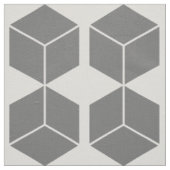 Blokpatroon - Grijs op Wit Stof (Swatch)